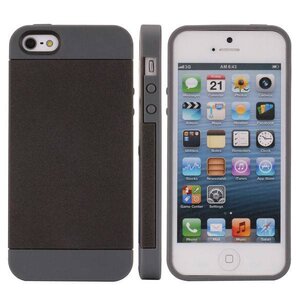 Fashion Krasbestendig Duo Materiaal Hard Case voor iPhone 5/5S (zwart/grijs)
