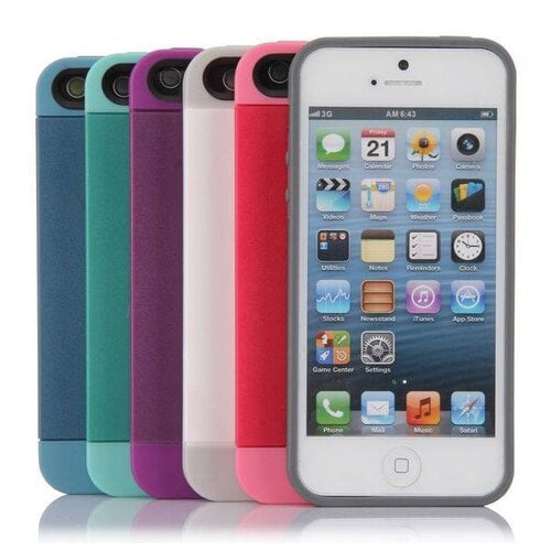 fashion krasbestendig duo materiaal hard case voor iphone 5 5s zwart grijs
