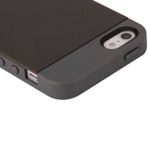 fashion krasbestendig duo materiaal hard case voor iphone 5 5s zwart grijs