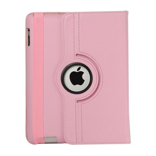 TVC 360 graden draaibare nieuwe ipad 2 3 4 leren case cover roze