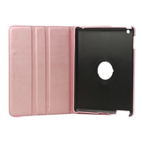 TVC 360 graden draaibare nieuwe ipad 2 3 4 leren case cover roze