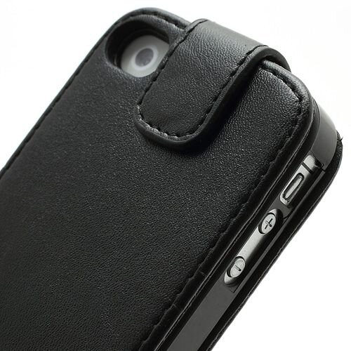 verticale flip pu leren hoesje voor iphone 4 4s