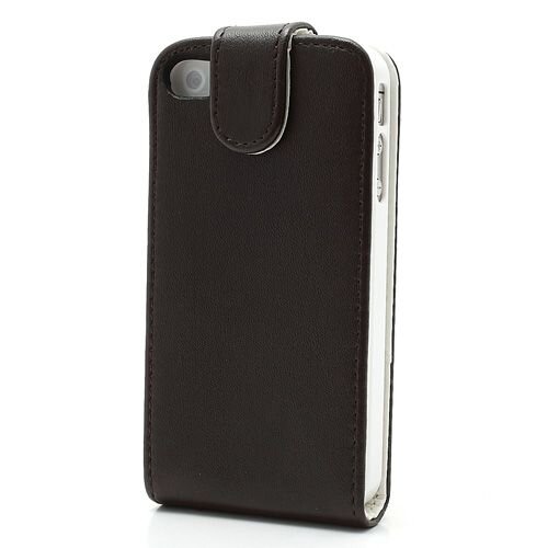 verticale flip pu leren hoesje voor iphone 4 4s