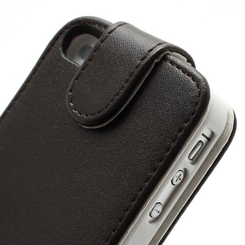 verticale flip pu leren hoesje voor iphone 4 4s