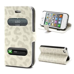 Table Talk Style Leren Flip Stand hoesje voor iPhone 4 4S