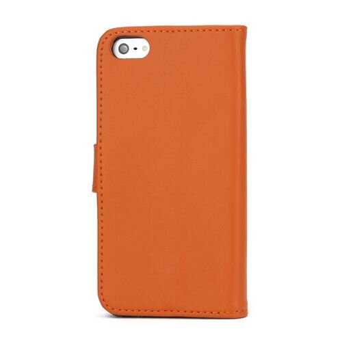 split leren wallet iphone 5 s se oranje