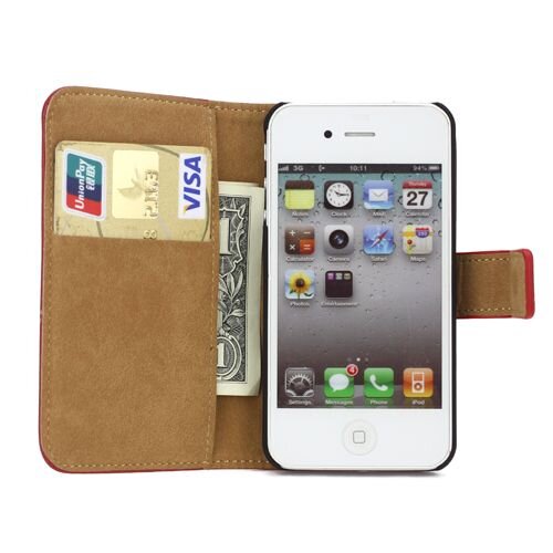 book case iphone 4 4s rood