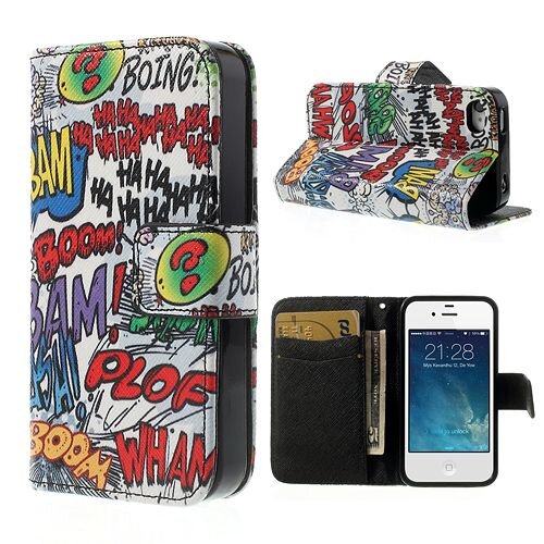 graffiti wallet leather case met standaard voor iphone 4 4s graffiti wallet leather case met standaard voor iphone 4 4s