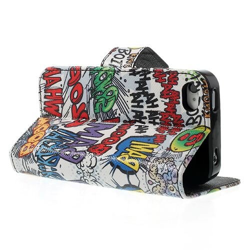 graffiti wallet leather case met standaard voor iphone 4 4s graffiti wallet leather case met standaard voor iphone 4 4s
