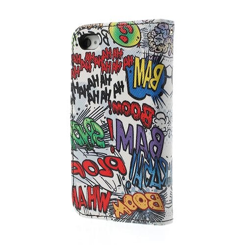 graffiti wallet leather case met standaard voor iphone 4 4s graffiti wallet leather case met standaard voor iphone 4 4s