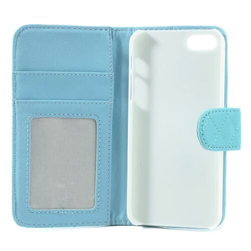 grid lederen hoesje voor iphone 5 s se cyaan