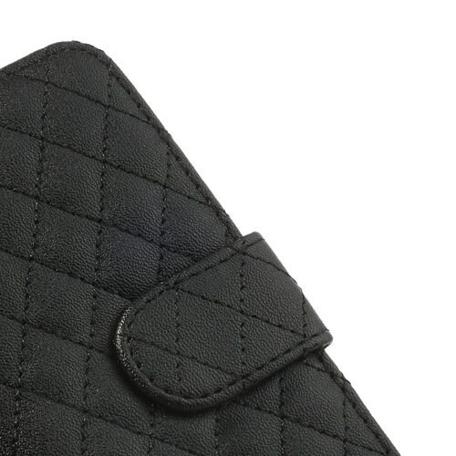 grid lederen hoesje voor iphone 5 s se zwart