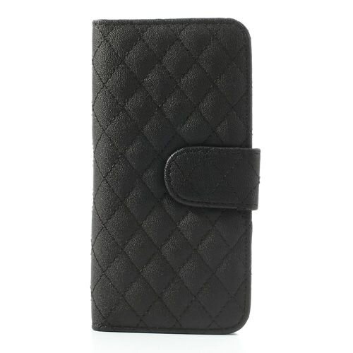 grid lederen hoesje voor iphone 5 s se zwart