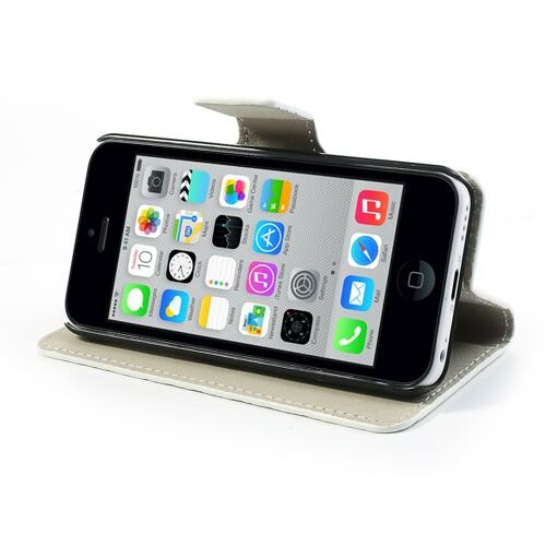 cartoon graffiti leer hoesje voor iphone 5c wit