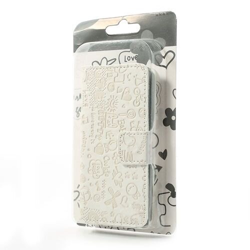 cartoon graffiti leer hoesje voor iphone 5c wit