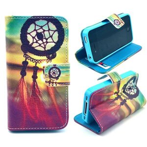 Wallet Flip Stand TPU + Leather Hoesje voor iPhone 4/4S (Sweet Dreamcatcher)