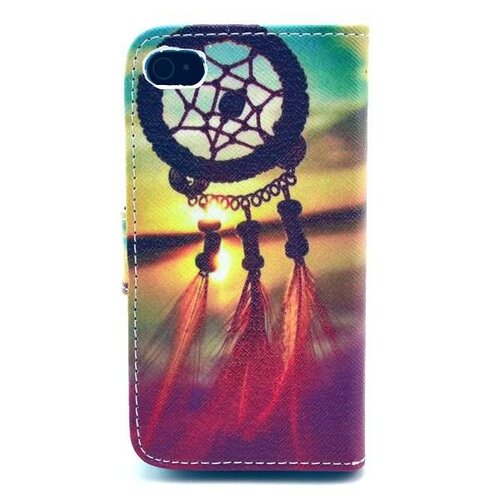 wallet flip stand tpu leather hoesje voor iphone 4 4s sweet dreamcatcher