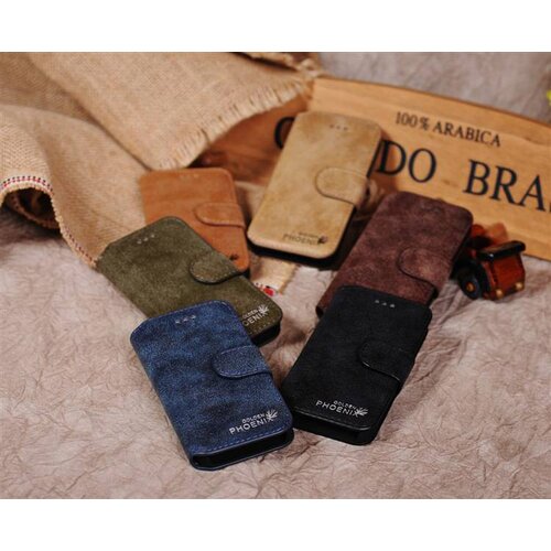 Golden Phoenix golden phoenix split leren wallet iphone 5 s se navy