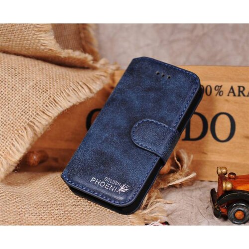 Golden Phoenix golden phoenix split leren wallet iphone 5 s se navy