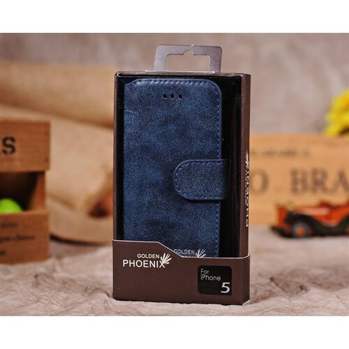 Golden Phoenix golden phoenix split leren wallet iphone 5 s se navy