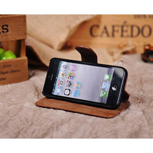 Golden Phoenix golden phoenix split leren wallet iphone 5 s se bruin