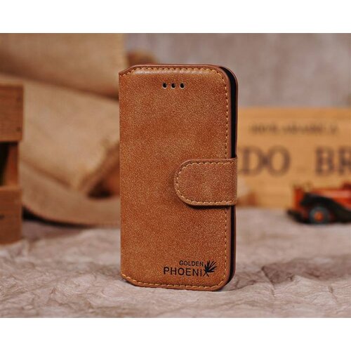 Golden Phoenix golden phoenix split leren wallet iphone 5 s se bruin