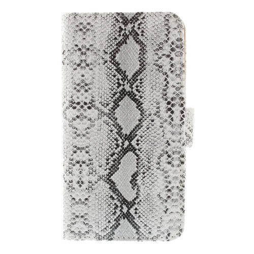 pu leren wallet iphone 6 s slangenhuid wit