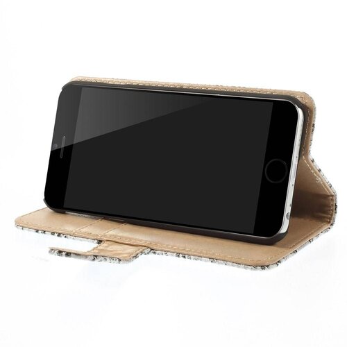 pu leren wallet iphone 6 s slangenhuid wit