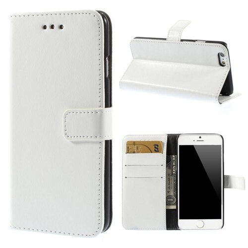 Crazy Horse crazy horse stand lederen kaarthouder voor iphone 6 4 7 inch wit