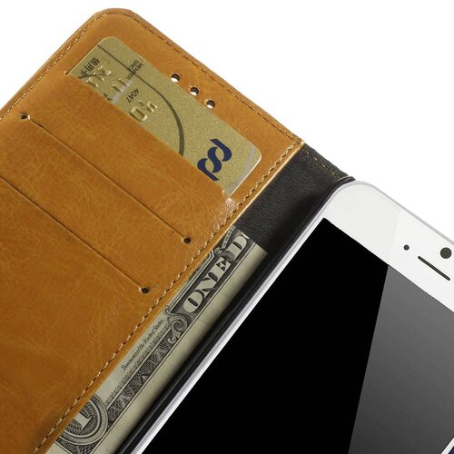 Crazy Horse crazy horse stand lederen kaarthouder voor iphone 6 4 7 inch orange