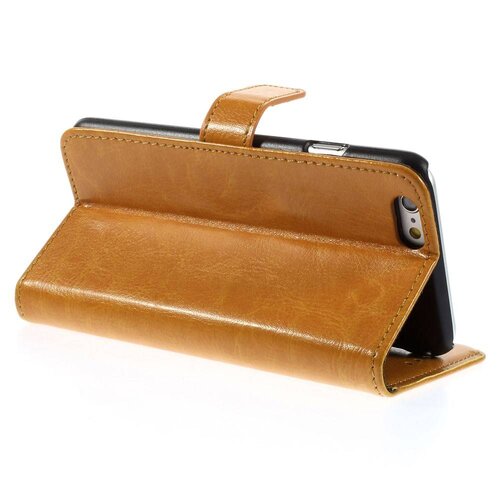 Crazy Horse crazy horse stand lederen kaarthouder voor iphone 6 4 7 inch orange