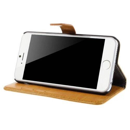 Crazy Horse crazy horse stand lederen kaarthouder voor iphone 6 4 7 inch orange