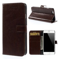 Crazy Horse Stand lederen kaarthouder voor iphone 6 4,7 inch - bruin
