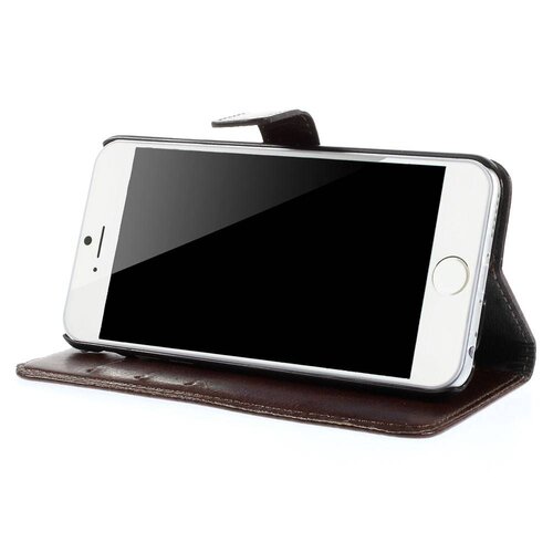 Crazy Horse crazy horse stand lederen kaarthouder voor iphone 6 4 7 inch bruin