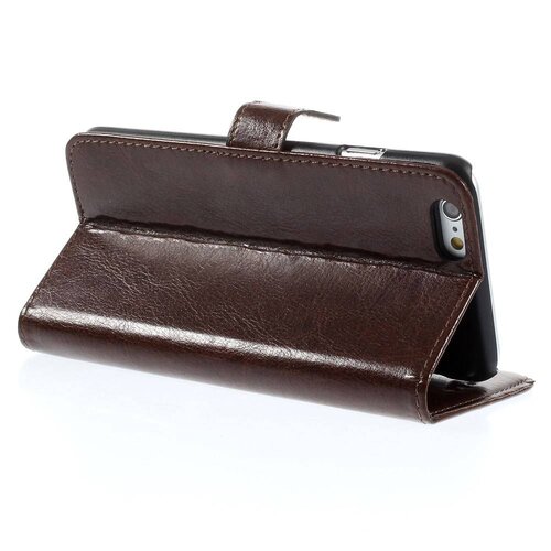 Crazy Horse crazy horse stand lederen kaarthouder voor iphone 6 4 7 inch bruin