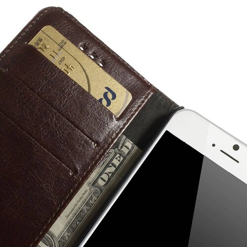 Crazy Horse crazy horse stand lederen kaarthouder voor iphone 6 4 7 inch bruin