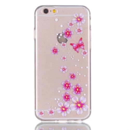 TVC tpu soft case voor iphone 6s 6 4 7 inch bloemen vlinder