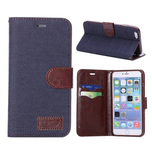 TVC spijkerstof wallet iphone 6 s plus donkerblauw