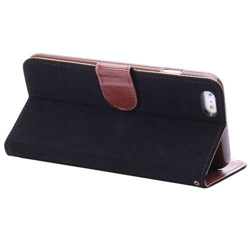 TVC pu leren retro wallet iphone 6 s plus zwart TVC pu leren retro wallet iphone 6 s plus zwart