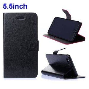 TVC PU Leren Wallet Standaard iPhone 6(s) plus - Zwart