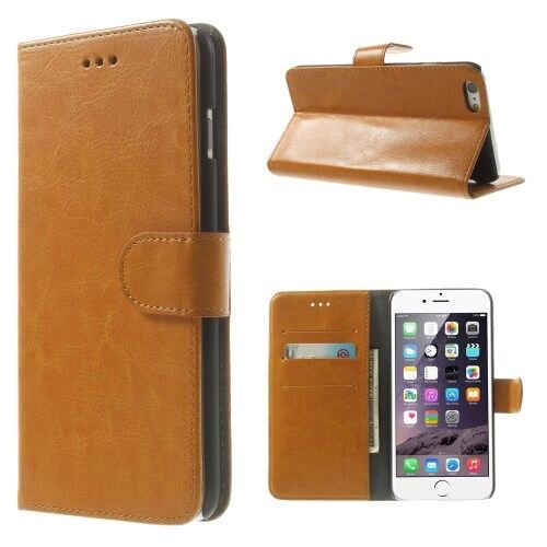 Crazy Horse crazy horse pu leren wallet iphone 6 s plus bruin Crazy Horse crazy horse pu leren wallet iphone 6 s plus bruin