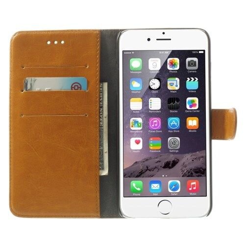 Crazy Horse crazy horse pu leren wallet iphone 6 s plus bruin Crazy Horse crazy horse pu leren wallet iphone 6 s plus bruin