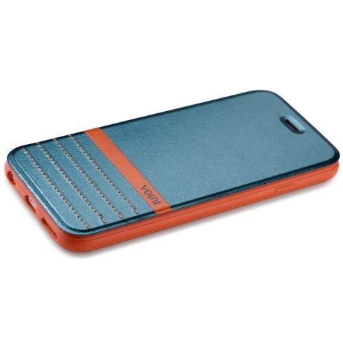 vouni pu leren wallet cover voor iphone 6 4 7 inch blauw