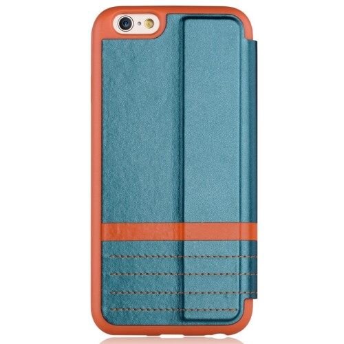 vouni pu leren wallet cover voor iphone 6 4 7 inch blauw