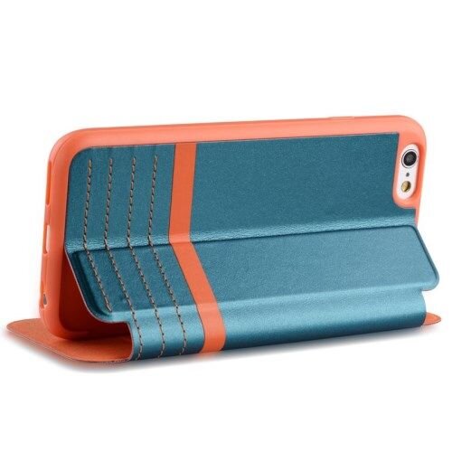 vouni pu leren wallet cover voor iphone 6 4 7 inch blauw
