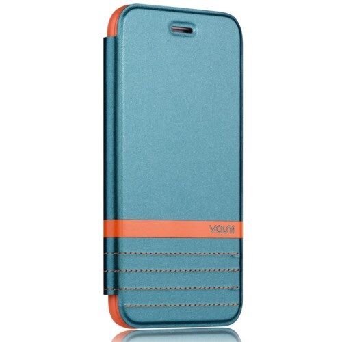 vouni pu leren wallet cover voor iphone 6 4 7 inch blauw