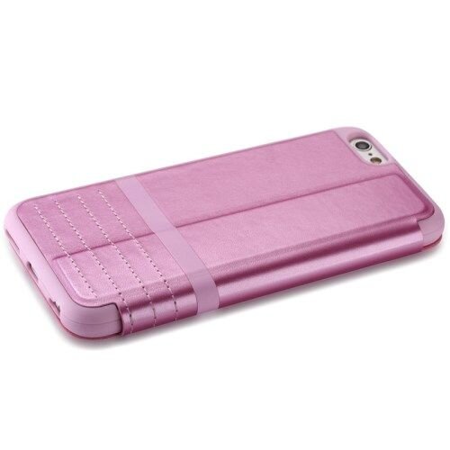 vouni pu leren wallet cover voor iphone 6 4 7 inch roze