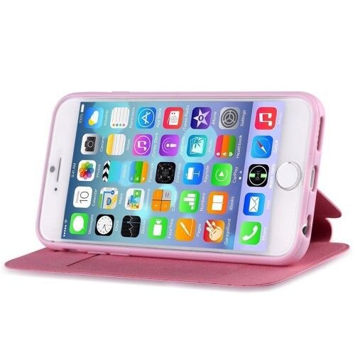 vouni pu leren wallet cover voor iphone 6 4 7 inch roze