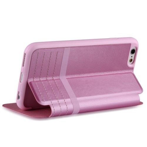 vouni pu leren wallet cover voor iphone 6 4 7 inch roze