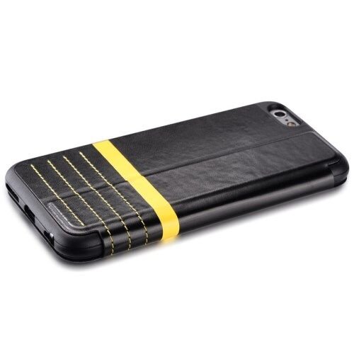 vouni pu leren wallet cover voor iphone 6 4 7 inch zwart
